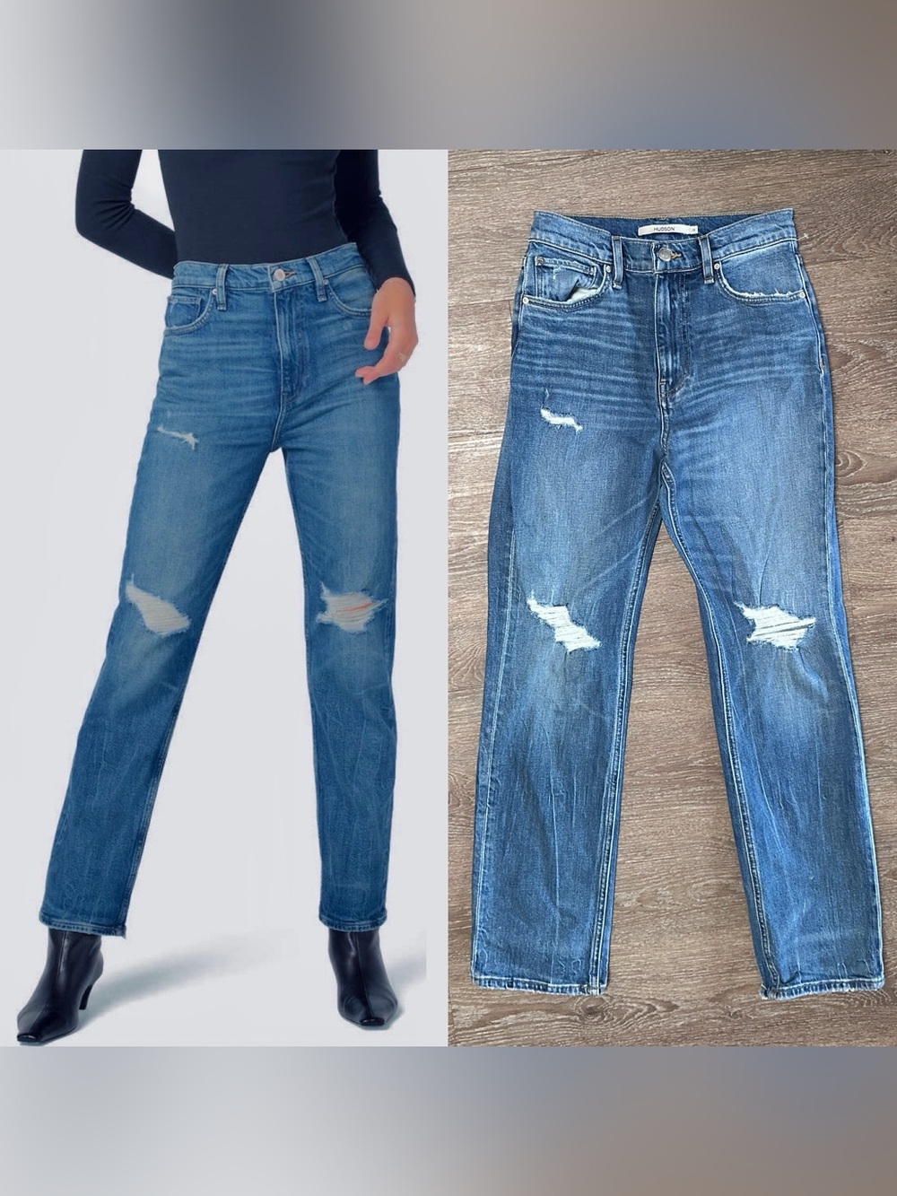 Hudson Jeans Jade High-Rise Straight Loose Fit Size 25 VGC Blue Jeans